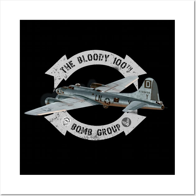 The Bloody 100th Group and B17 Flying Fortress Wall Art by Jose Luiz Filho